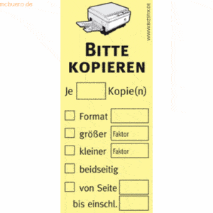 Bizstix Haftnotizen 75x35mm gelb 'Bitte kopieren' VE=5 Blöcke