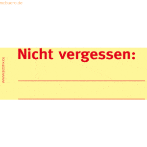 Bizstix Haftnotizen 75x35mm gelb 'Nicht vergessen' VE=5 Blöcke