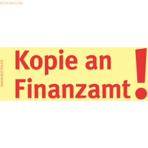 Bizstix Haftnotizen 75x35mm gelb 'Kopie an Finanzamt' VE=5 Blöcke