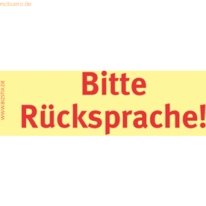 Bizstix Haftnotizen 75x35mm gelb 'Bitte Rücksprache' VE=5 Blöcke