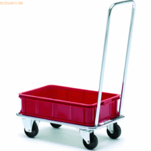 Helge Nyberg Wagen mit Griff 1 Etage 75x41cm silber