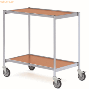 Helge Nyberg Tischwagen ohne Fahrhandgriff 2 Etagen 80x42cm hellgrau/b