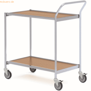 Helge Nyberg Tischwagen 1 Fahrhandgriff 2 Etagen 80x42cm hellgrau/eich