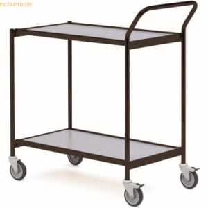 Helge Nyberg Tischwagen 1 Fahrhandgriff 2 Etagen 80x42cm schwarz/grau