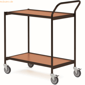 Helge Nyberg Tischwagen 1 Fahrhandgriff 2 Etagen 80x42cm schwarz/buche