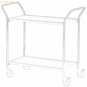 Helge Nyberg Tischwagen 2 Fahrhandgriffe 2 Etagen 100x42cm chrom/grau