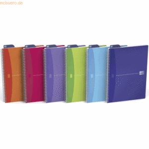 Oxford Spiralbuch Office My Colours A4 liniert 7 mm 90 Blatt 90 g/qm