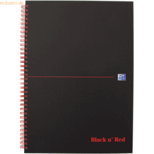 5 x Oxford Spiralbuch Office Black 'n Red A4 liniert 8 mm 70 Blatt 90