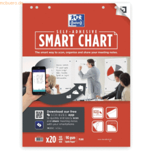 3 x Oxford Flipchartblock Smart Chart selbstklebend 60x80cm 20 Blatt 9
