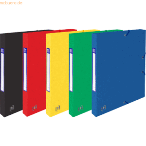 12 x Oxford Sammelbox Top File+ A4 25mm 390g/qm MultiStrat farbig sort