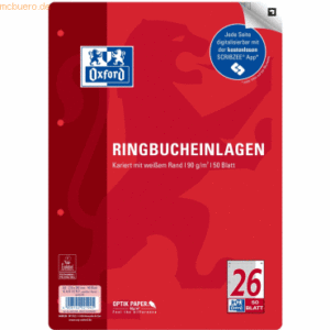 5 x Oxford Ringbucheinlagen A4 90g/qm 50 Blatt Lineatur 26 Scribzee ko