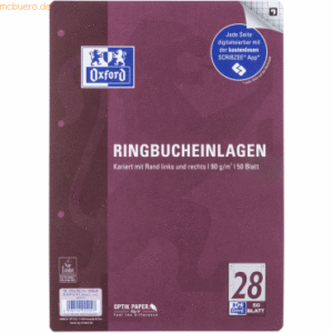 5 x Oxford Ringbucheinlagen A4 90g/qm 50 Blatt Lineatur 28 Scribzee ko