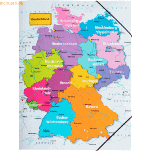 10 x Pagna Gummizugmappe A3 Deutschland Karton 3 Einschlagklappen