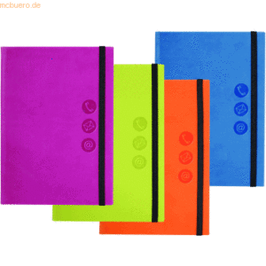 5 x Pagna Adressbuch A5 mit Register farbig sortiert