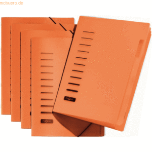 5 x Pagna Ordnungsmappe 6 Fächer PP orange