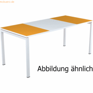 easyDesk Schreibtisch HxBxT 75x140x80cm grau/orange