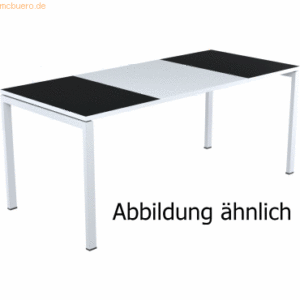 easyDesk Schreibtisch HxBxT 75x160x80cm grau/schwarz