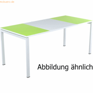 easyDesk Schreibtisch HxBxT 75x160x80cm grau/grün