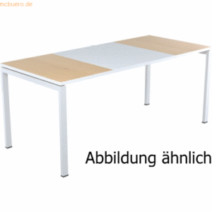 easyDesk Schreibtisch HxBxT 75x180x80cm grau/buche