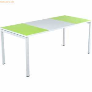 easyDesk Schreibtisch HxBxT 75x180x80cm grau/grün