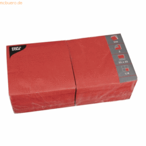 Papstar Servietten 33x33cm 3-lagig 1/4-Falz VE=250 Stück rot