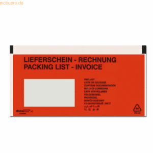 4 x k.A. Dokumententasche DINlang haftklebend rot/schwarz mit Aufdruck
