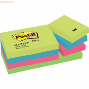 Post-it Notes Haftnotizen Notes 51x38mm 4 Farben Activ VE=12x100 Blatt