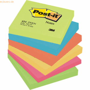 Post-it Notes Haftnotizen Notes 76x76mm 6 Farben Rainbow VE=6x100 Blat