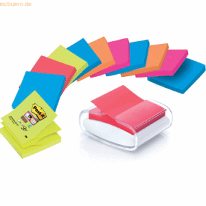 Post-it Z-Notes Haftnotizen Super Sticky Z-Notes 76x76mm 12x90 Blatt +