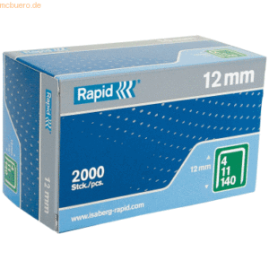 10 x Rapid Tackerklammern Nr. 140 12mm verzinkt VE=2000 Stück