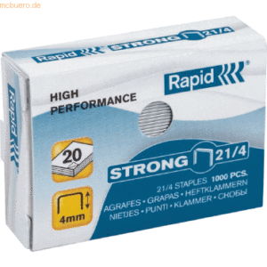 Rapid Heftklammern 21/4mm Strong verzinkt VE=1000 Stück