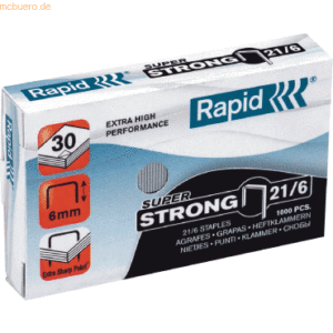 5 x Rapid Heftklammern 21/6mm Super Strong verzinkt VE=1000 Stück