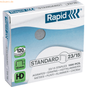 10 x Rapid Heftklammern 23/15 Standard VE=1000 Stück