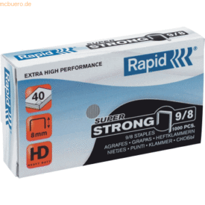 5 x Rapid Heftklammern 9/10 Super Strong verzinkt VE=1000 Stück