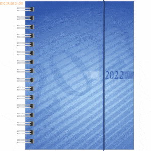 Rido Taschenkalender 10x14cm 1 Woche/2 Seiten PP-Einband blau 2022