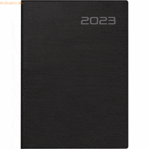 Rido Taschenkalender 10x14cm 1 Woche/2 Seiten Balacron schwarz 2023