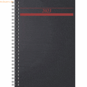 Rido Buchkalender Timing 1 A5 1 Tag/Seite Kunststoff schwarz 2023
