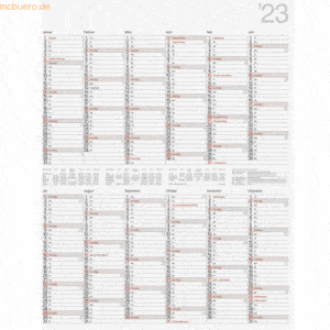 5 x Rido Wandkalender Modell Vertikal 1 Seite = 12 Monate 70x100cm hoc