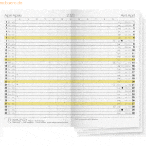Rido Ersatzkalendarium Gilet-planer 70x118mm 1 Monat/2 Seiten 2023