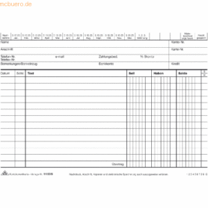 RNK Kontokorrentkarte A5 quer 170 g/qm liniert weiß VE=100 Stück