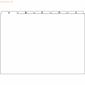5 x RNK Karteikartenregister A5 PP weiß A-Z