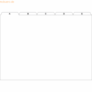 5 x RNK Karteikartenregister A7 PP weiß A-Z