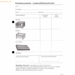 RNK Palettenkontrollschein A5 4-teilig selbstdurchschreibend 25 Satz