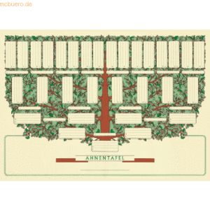 RNK Schmuck-Ahnentafel für 5 Generationen ungefalzt Urkundenpapier A3