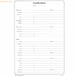 10 x RNK Familienblatt A4 zweiseitig bedruckt 4-fach Ringbuchlochung