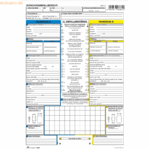 25 x RNK Europäischer Verkehrsunfallbericht A4 selbstdurchschreibend
