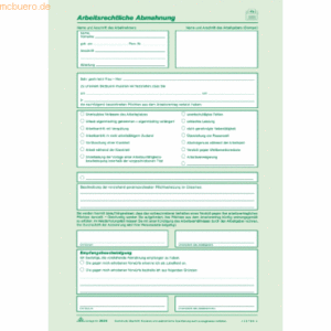 25 x RNK Arbeitsrechliche Abmahnung selbstdurchschreibend A4 3 Blatt