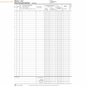 RNK Waren und Rechnungseingangsbuch A4 2x50 Blatt