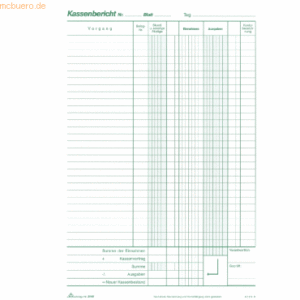 RNK Kassenberichtsbuch A4 100 Blatt