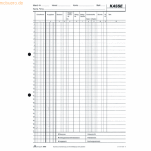 RNK Kassenbuch EDV A4 2x50 Blatt